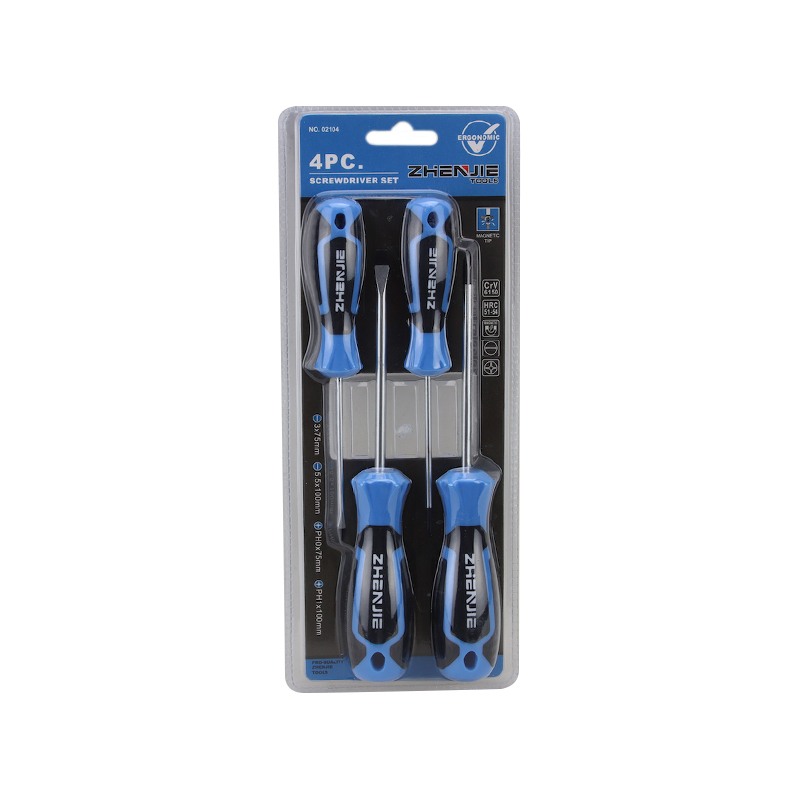 4pcs Ergonomically ডিজাইন করা হ্যান্ডেল স্লটেড এবং ফিলিপস স্ক্রু ড্রাইভার সেট