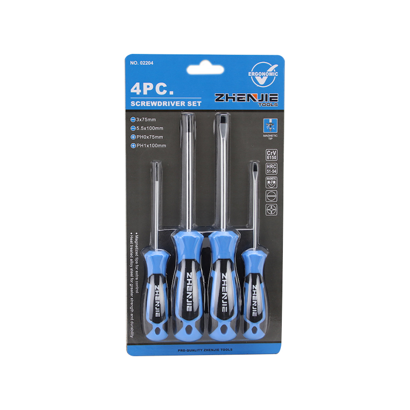 4pcs Ergonomically ডিজাইন করা হ্যান্ডেল স্ক্রু ড্রাইভার বিট সেট