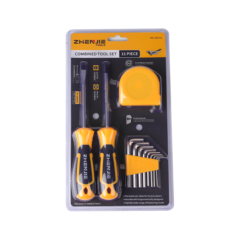 11pcs স্লটেড এবং ফিলিপস CRV স্ক্রু ড্রাইভার হেক্স কী মেজার টেপ সেট