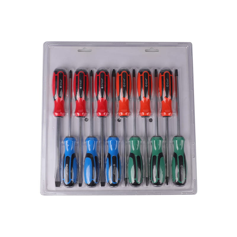 12pcs মিশ্র রং পেশাদার স্ক্রু ড্রাইভার সেট