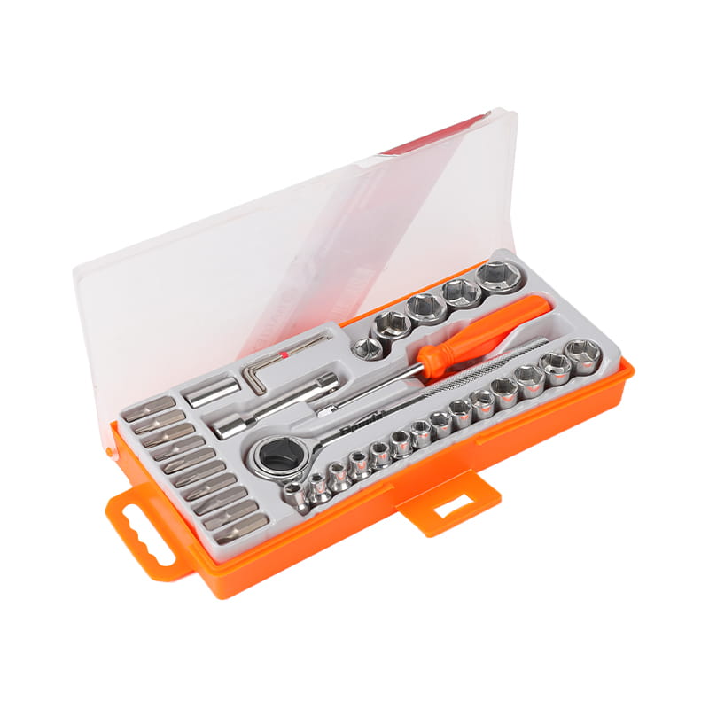 34pcs কার্বন ইস্পাত স্ক্রু ড্রাইভার বিট এবং সকেট সেট