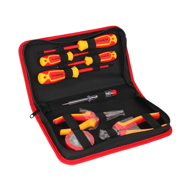 8pcs VDE ইনসুলেটেড PP&TPR হ্যান্ডেল স্ক্রু ড্রাইভার প্লায়ার টুল সেট