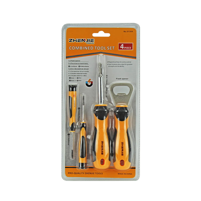 4pcs স্লটেড এবং ফিলিপস স্ক্রু ড্রাইভার ফ্লাস্ক ওপেনার রেঞ্চ কম্বাইন্ড টুল সেট