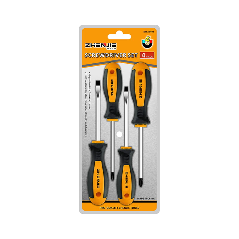 4pcs ডাবল ব্লিস্টার প্যাকেজিং স্লটেড এবং ফিলিপস সিআরভি স্ক্রু ড্রাইভার সেট