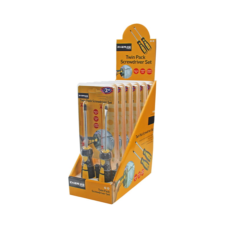 2pcs ডাবল ব্লিস্টার এবং ডিসপ্লে বক্স প্যাকেজিং CRV স্ক্রু ড্রাইভার সেট