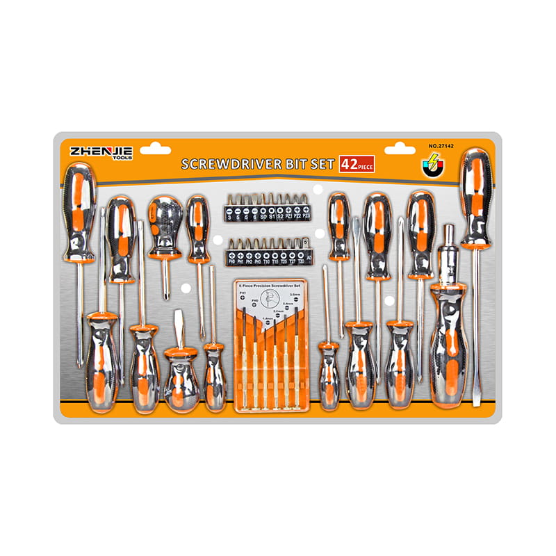 42pcs ডবল ইনজেকশনের নরম হ্যান্ডেল স্ক্রু ড্রাইভার সেট 