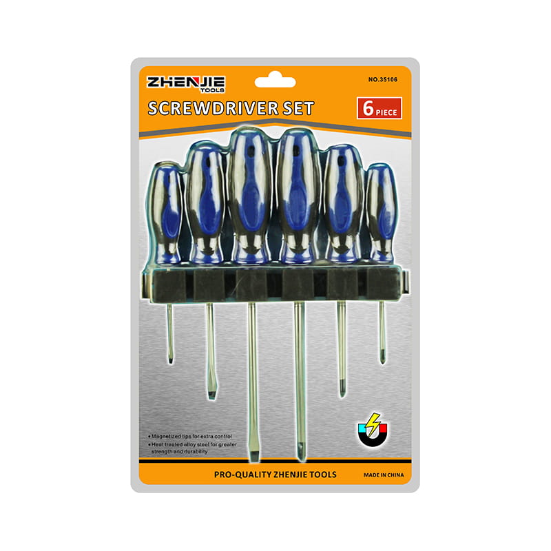 6pcs চুম্বকীয় টিপ স্লটেড ফিলিপস স্ক্রু ড্রাইভার সেট