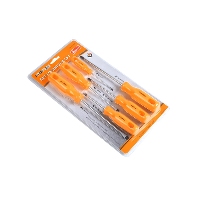 6pcs ডাবল ইনজেকশনযুক্ত সফট হ্যান্ডেল স্লটেড এবং ফিলিপস সিআরভি স্ক্রু ড্রাইভার সেট