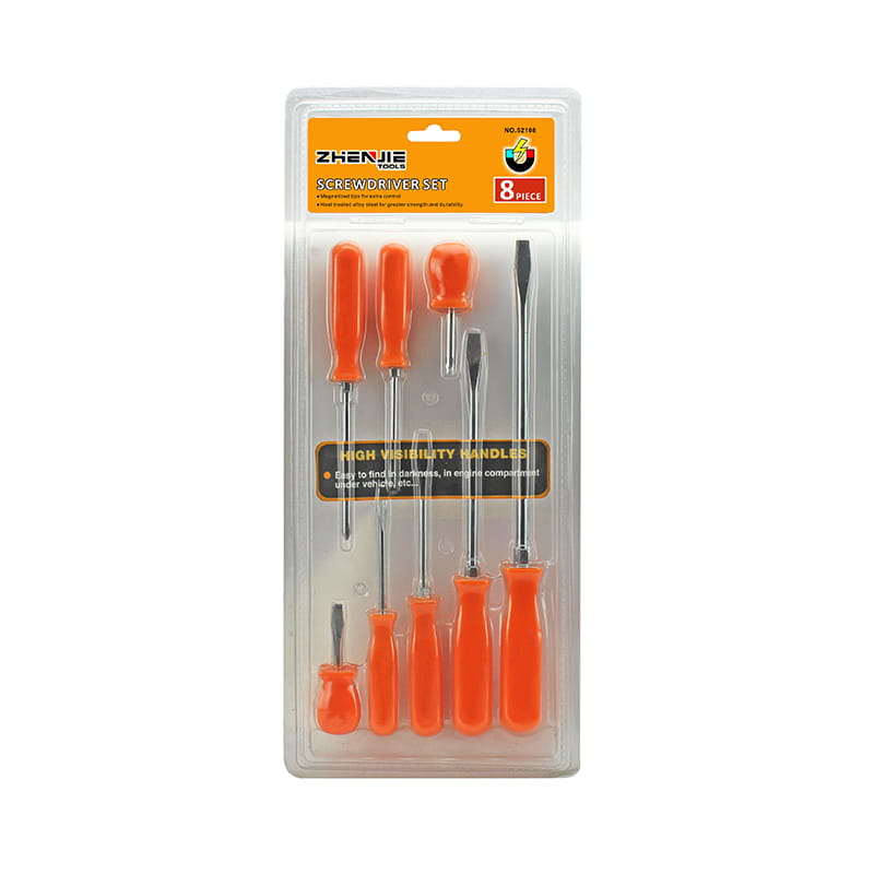 8pcs হ্যান্ডেল Ergonomically ডিজাইন করা CRV স্ক্রু ড্রাইভার সেট