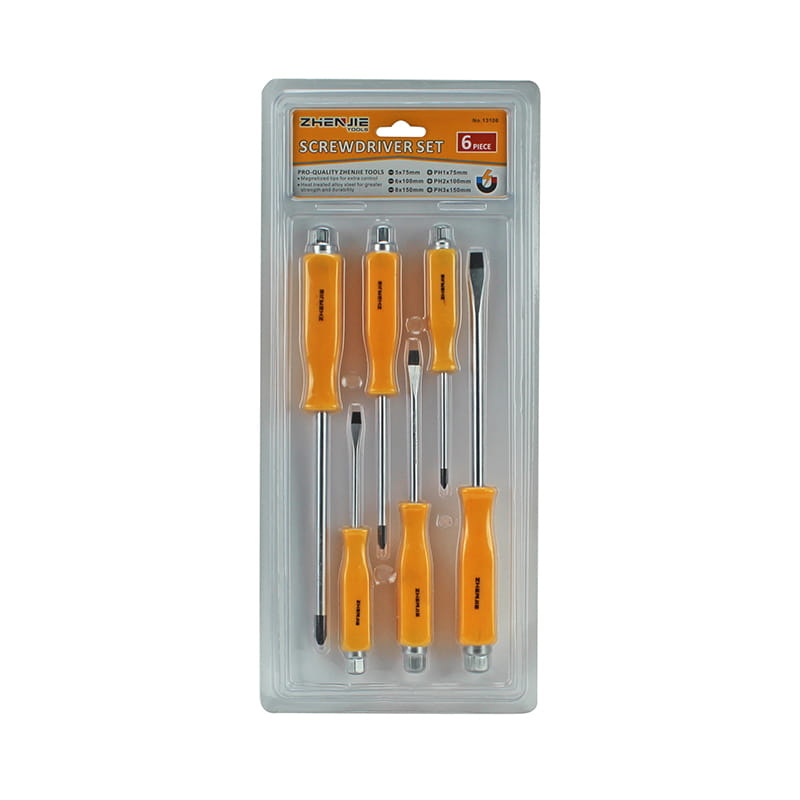 6pcs হ্যান্ডেল Ergonomically ডিজাইন করা CRV স্ক্রু ড্রাইভার সেট