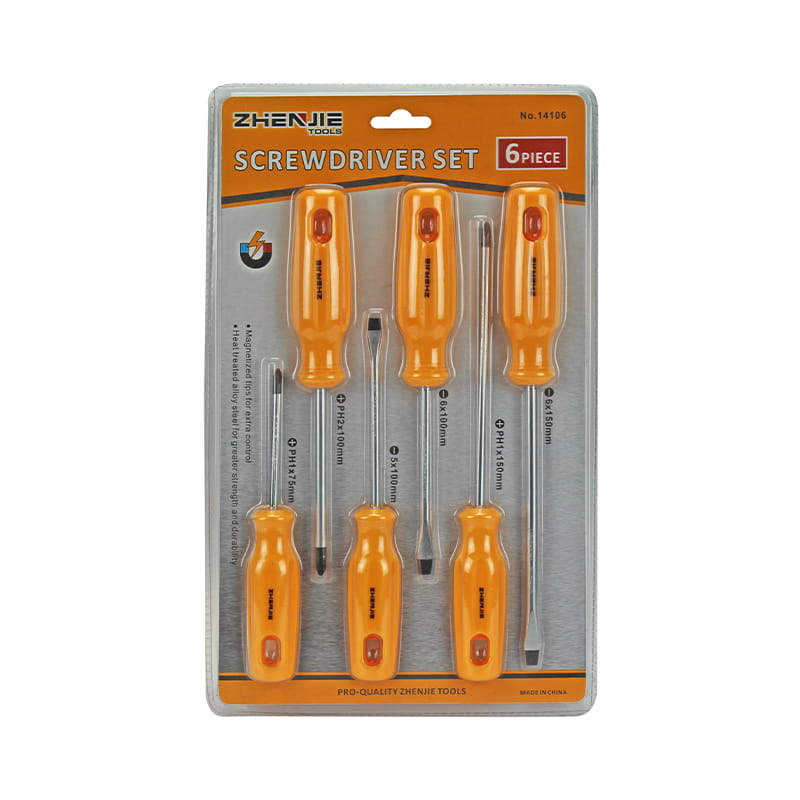6pcs হ্যান্ডেল Ergonomically ডিজাইন করা CRV স্ক্রু ড্রাইভার সেট