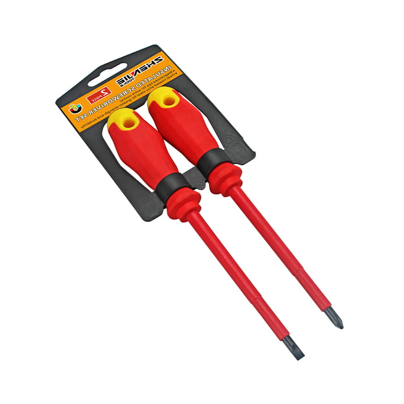 2pcs প্লাস্টিক হ্যাঙ্গার প্যাকেজিং CRV ইনসুলেটেড স্ক্রু ড্রাইভার সেট