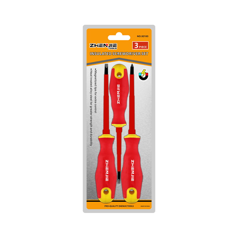 3pcs স্লটেড এবং ফিলিপস CRV ইনসুলেটেড স্ক্রু ড্রাইভার সেট