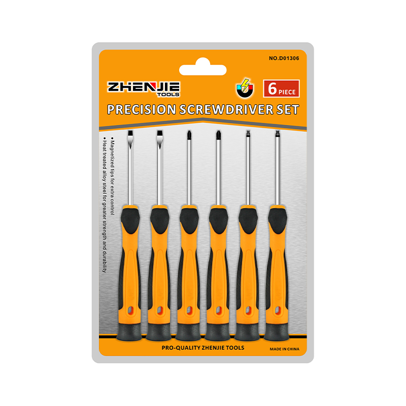 6pcs ডাবল ব্লিস্টার প্যাকেজিং স্লটেড ফিলিপস টর্ক্স যথার্থ স্ক্রু ড্রাইভার সেট