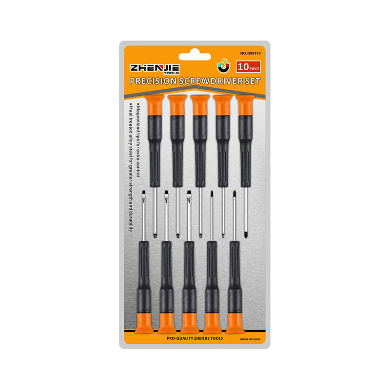 10pcs অর্গনোমিক্যালি ডিজাইন করা স্লটেড ফিলিপস টরক্স সিআরভি প্রিসিশন স্ক্রু ড্রাইভার সেট হ্যান্ডেল